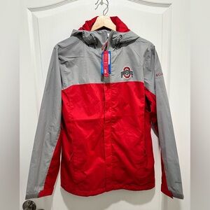 Columbia Men’s Ohio State Buckeyes Glennaker Storm Full-Zip Hoodie Jacket, Small